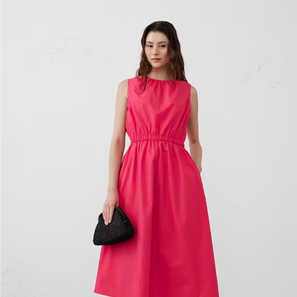 Banana Republic Bright Pink Sleeveless Midi Dress